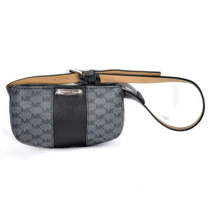 Michael Kors Womens Small Signature MK Logo Waist Belt Bag Purse Gray Fanny Pack